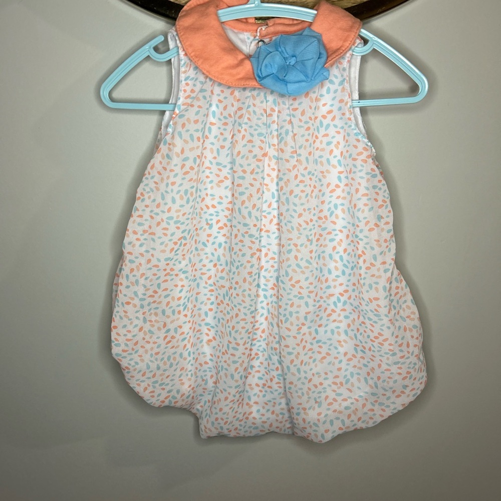 Baby Essentials Peach and Blue One Piece